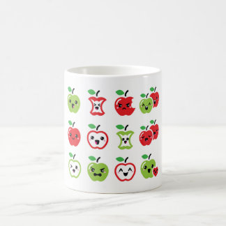 Caneca De Café Copo vermelho bonito do kawaii da maçã e da maçã