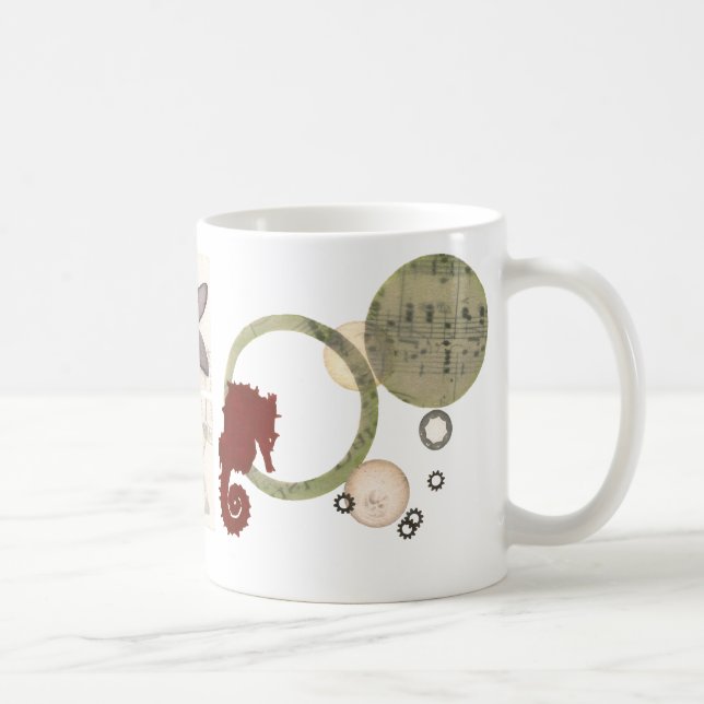 Caneca De Café copo vermelho do cavalo marinho (Direita)