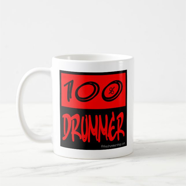 Caneca De Café Copos & canecas: Baterista 100% (Esquerda)