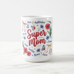 Caneca De Café Coquete Botânico Dia das Mães/Super Mãe
