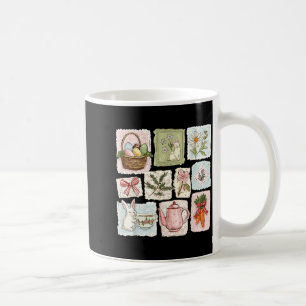 Caneca De Café Coquete Floral Primavera Páscoa Coelho Vintage Fel