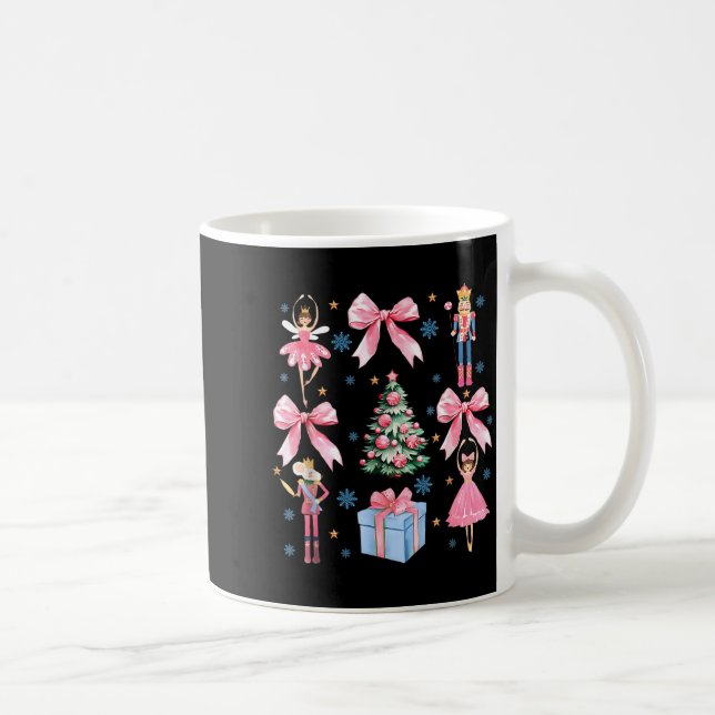 Caneca De Café Coquette Bow Christmas Nutcracker Ballet Festive W (Direita)