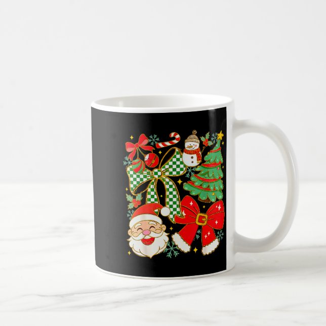 Caneca De Café Coquette Bow Santa Claus Merry Christmas Women Xma (Direita)