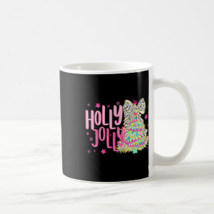 Caneca De Café Coquette Christmas Colorful Holly and Jolly Cristo