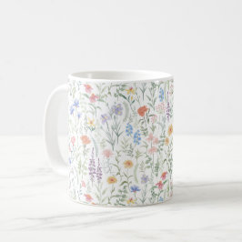 Caneca De Café Coquette Feminine Wildflower Meadow