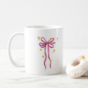 Caneca de Café Coquette Just A Girl Pink Ribbon