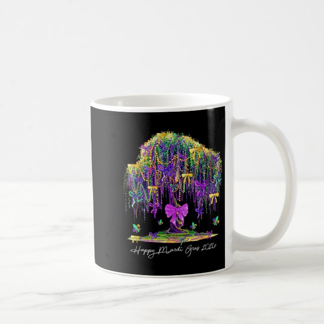 Caneca De Café Coquette Mardi Gras 2026 Beads Tree Carnival New O (Direita)