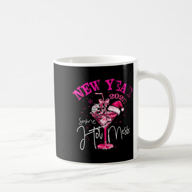 Caneca De Café Coquette New Year Same Hot Mess 2025 Funny New Yea (Direita)