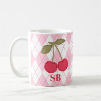 Caneca De Café Coquette Personalizated Jacquard Pink Cherry