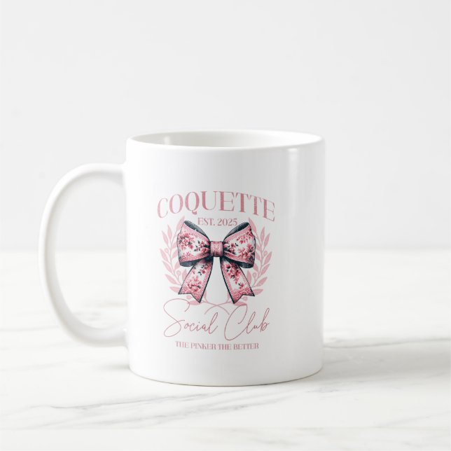 Caneca De Café Coquette Social Club Mug - Arco Floral Rosa Aesthe (Esquerda)