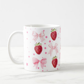 Caneca De Café Coquette Strawberry Mug Cottagecore Cute Girly