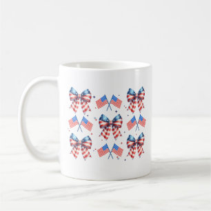 Caneca De Café Coquette, usa, vermelho, branco, azul, 4 de julho