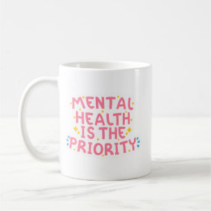 Caneca De Café Cor alegre da tipografia de saúde mental minimalis