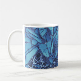 Caneca De Café Cor Azul Escuro Flor