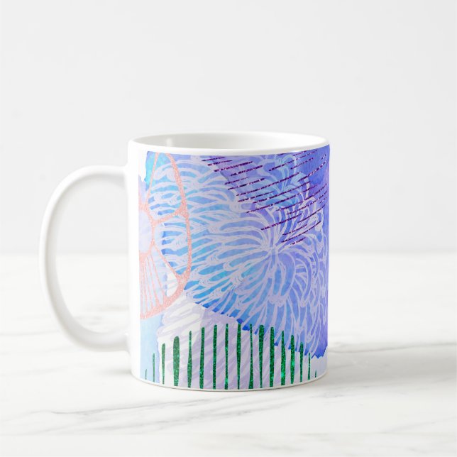 Caneca De Café cor d água de fundo abstrato (Esquerda)