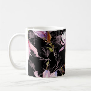Caneca De Café Cor da Água Magnolia Rosa Preto