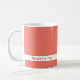 Caneca De Café Cor da Tendência - Nome do Sunset Coral Mug