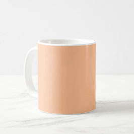Caneca De Café Cor da Tendência Peach Cor Sólida Fuzz | Elegante