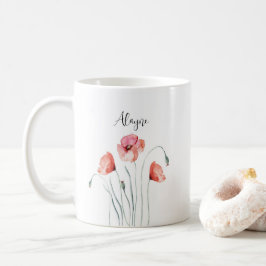 Caneca De Café Cor d'água das papas vermelhas personalizadas
