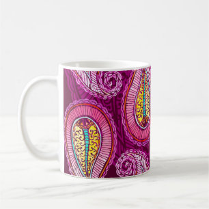 Caneca De Café Cor d'água perfeita, origem étnica. Desenho manu