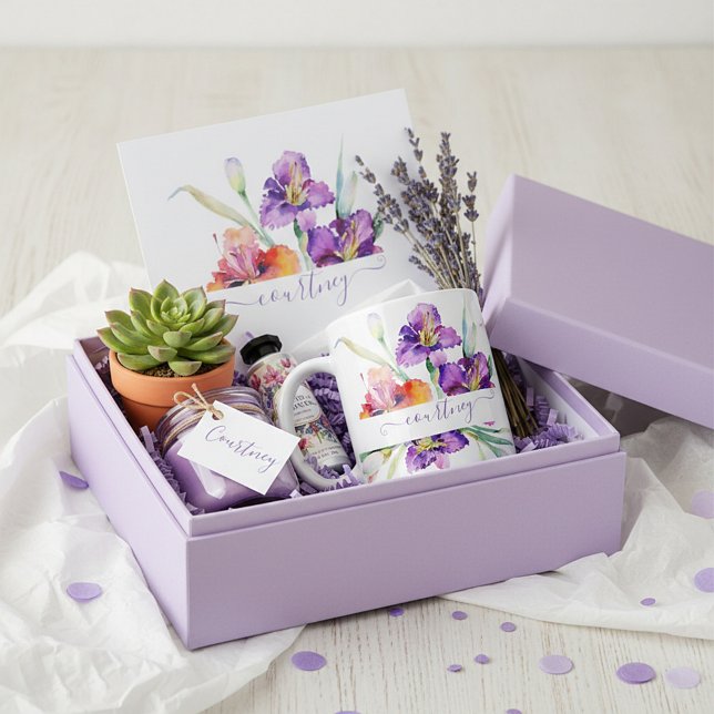 Caneca De Café Cor d'água roxa Iris personalizada (Criador carregado)