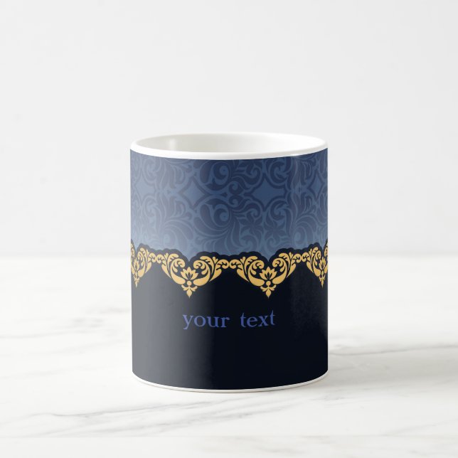 Caneca De Café Cor damasco elegante (Centro)