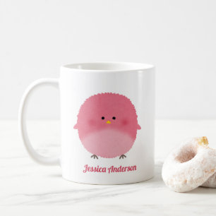 Caneca De Café Cor de Água Branca Rosa-Rosa
