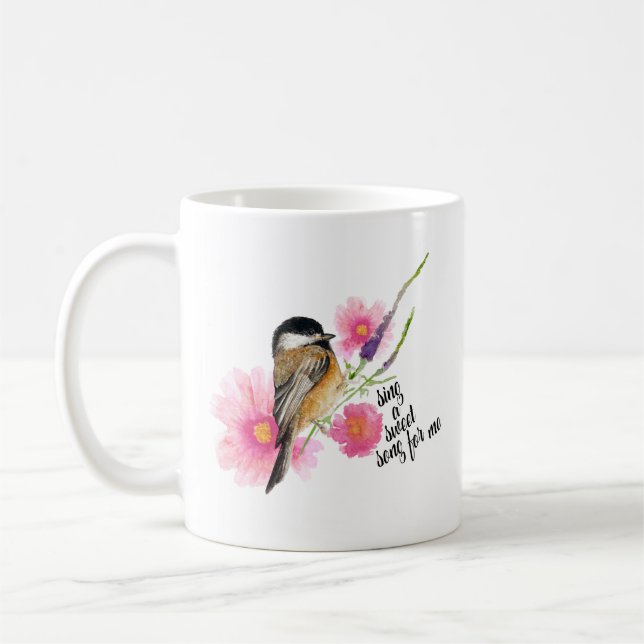 Caneca De Café Cor-de-água Chickadee Black Capped (Esquerda)