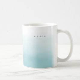 Caneca De Café Cor de Água do Ombre Azul