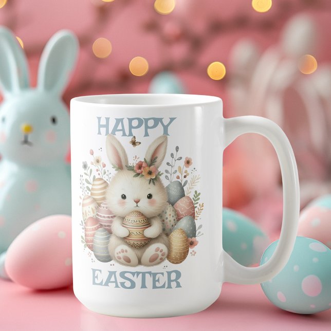 Caneca De Café Cor-de-água doce Páscoa coalhada (Cute watercolor Bunny Easter Coffee Mug)