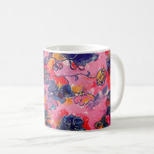 Caneca De Café Cor de Água Original do Jardim das Flores Rosa e 