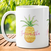 Cor de Água Personalizada de Abacaxi Tropical