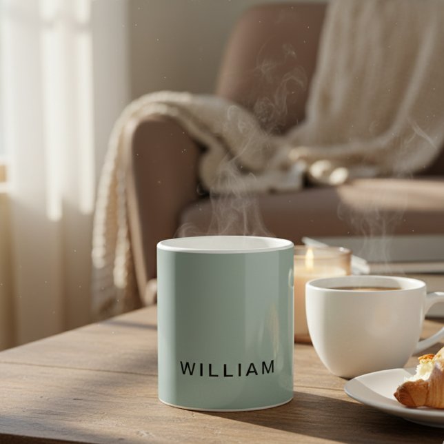 Caneca De Café Cor de Cinza Personalizada com Personalizado (Criador carregado)