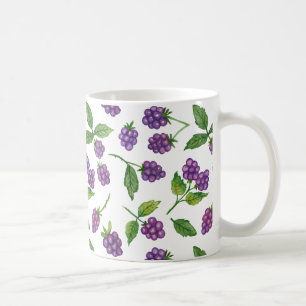 Caneca De Café Cor de Fundo Personalizada de Berries Roxos