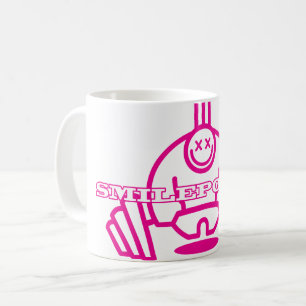 Caneca De Café cor-de-rosa sorridente