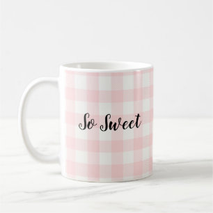 Caneca de café cor-de-rosa tão doce do teste