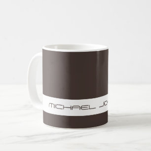 Caneca De Café Cor de Tendência Castanho Café - Nome Futurístico