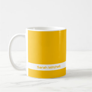 Caneca De Café Cor de Tendência - Nome Amarelo de Burst Sunburst