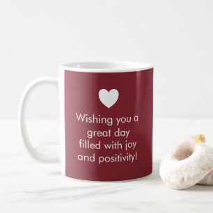 Caneca De Café Cor de Tendência - Vermelho - Nome / Mug de Positi