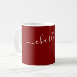 Caneca De Café Cor Marrom Elegante Nome Moderno Personalizado