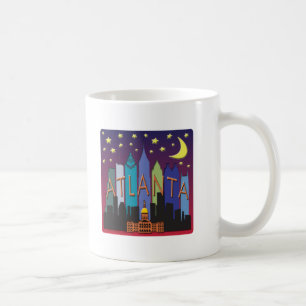 Caneca De Café Cor mega da skyline de Atlanta