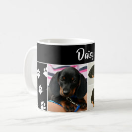 Caneca De Café Cor Preta Pet Lover Fotografia Colagem Pawprint Cu
