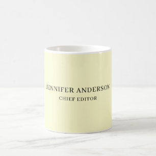 Caneca De Café Cor Profissional Moderno Simples Cor de Creme