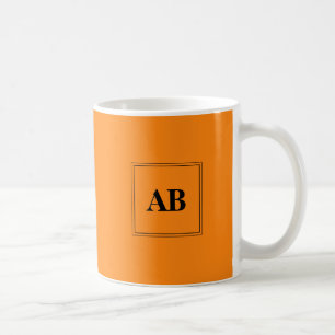 Caneca De Café Cor sólida alaranjada com monograma