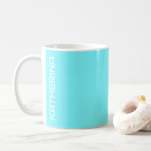 Caneca De Café Cor Sólida Azul Elétrica Neon Personalizada
