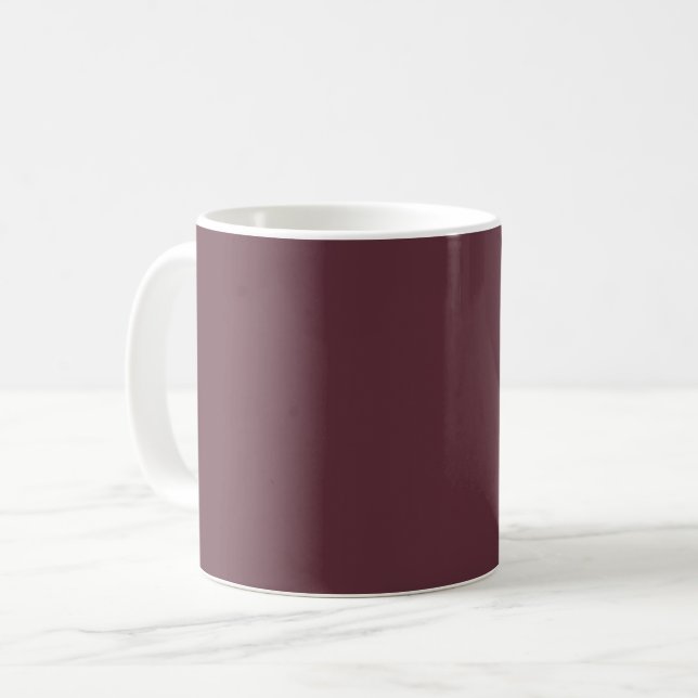 Caneca De Café Cor Sólida da Borgonha (Frente Esquerda)