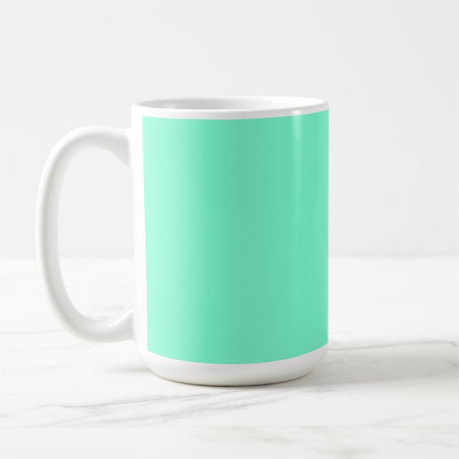 Caneca De Café Cor Sólida do Aqua do Pastel | Clássico | Elegante (Esquerda)
