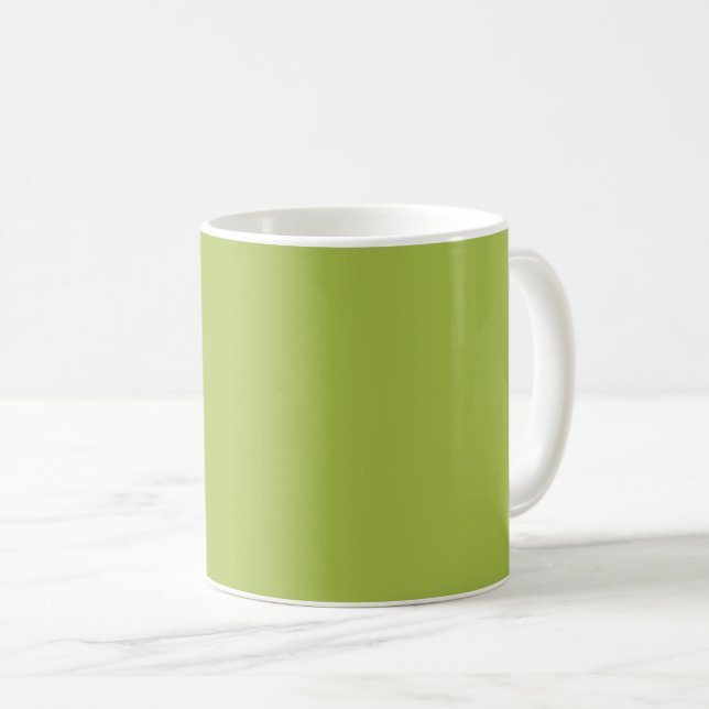 Caneca De Café Cor Sólida do Primavera Verde de Grama Branco (Frente Esquerda)