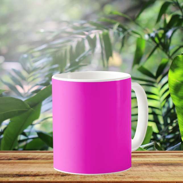 Caneca De Café Cor Sólida Magenta Quente (Criador carregado)