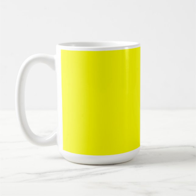 Caneca De Café Cor Sólida Neon Amarelo | Clássico (Esquerda)